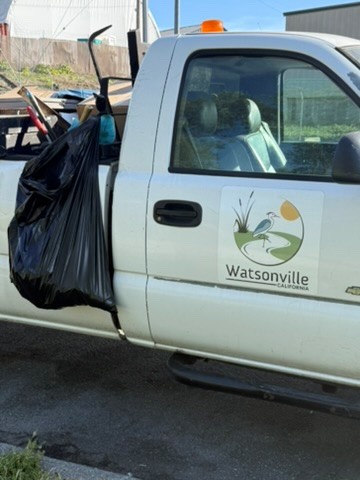 A truck with supplies